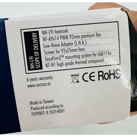 NOCTUA NH-L9i LGA115X L-Type Low-Profile Cooler Premium Fan 37mm NIB Brown Tan - Picture 6 of 11